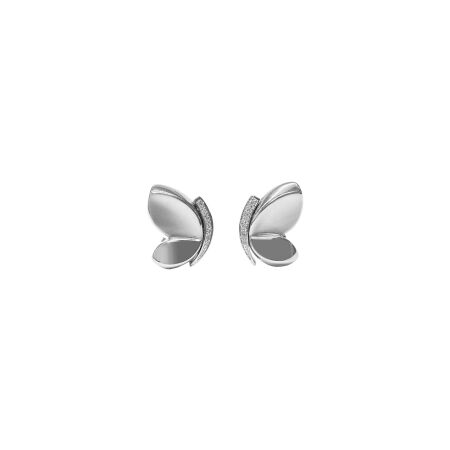 Boucles d'oreilles Isabelle Barrier en or blanc et diamants naturels